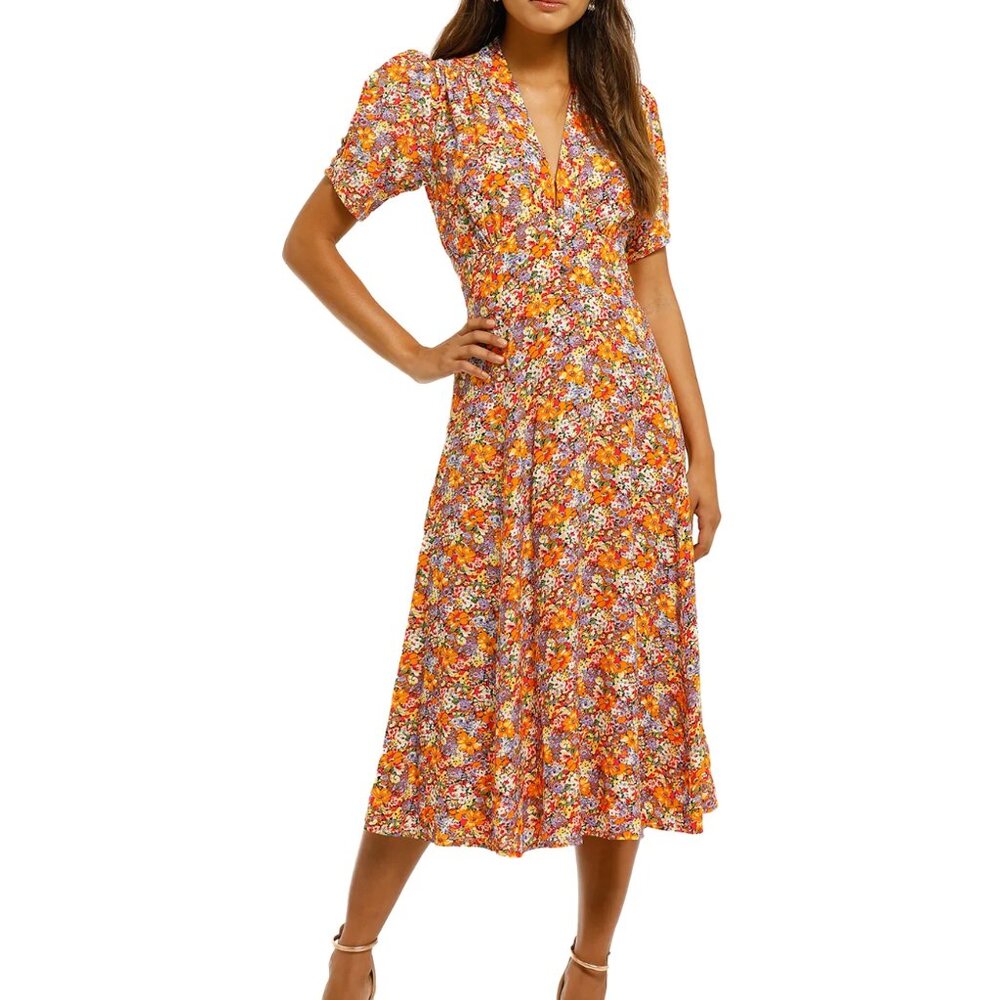 NWT Faithfull the Brand Beline Midi Dress Meja Floral Print - L - Picture 12 of 12
